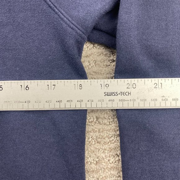 Champion Cropped Cut Off Sweater Women Small S Blue Hoodie Pullover Sweatshirt - Picture 7 of 8